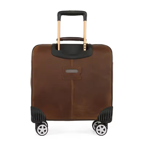 Full Grain Leather <strong>Trolley</strong> Suitcase <strong>Luggage</strong> Box Carry Business Boarding <strong>Trolley</strong> <strong>Travel</strong> <strong>Bag</strong> with Wheels - Product Image 4