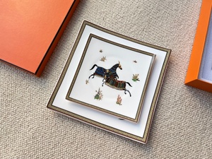 Nouvelle série de vaisselle H, série d'écharpes, assiette à dîner en porcelaine fine, assiette principale de 10 pouces, 8 pouces, passe au lave-vaisselle, style américain, ensemble d'assiettes - Product Image 3