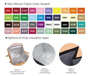Sac de courses réutilisable personnalisé avec logo imprimé, sac isotherme coloré en non-tissé écologique avec fermeture éclair - Product Image 3