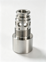 Manchon de valve en acier inoxydable usiné sur mesure par CNC, composant de valve hydraulique de précision usiné par tournage et fraisage CNC pour système de contrôle des fluides