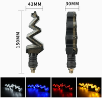 Clignotant LED universel pour moto YD, forme éclair, séquentiel, ambre, lentille fumée, fixation par boulons, col en caoutchouc
