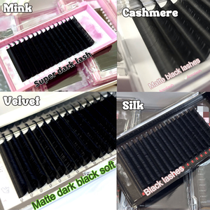 Extensions de Cils Noir Mat en Gros 0.03 Individuelles Cachemire Fournitures Extensions de Cils Marque Privée Boîtes à Cils - Product Image 5