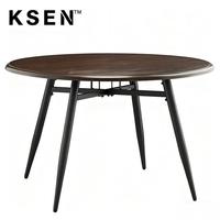Table à manger ronde en bois avec chaise noire salée de luxe pour 4 pour restaurant hôtel ou salon TC0129