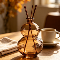 Bouteille diffuseur en verre vide en forme de gourde 150ML 250ML 500ML 1000ML pour diffuseur à bâtonnets, vase diffuseur, décoration d'intérieur, bouteille en verre pour arômes - Vente en gros