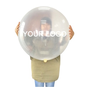 Grote 36 "<span class=keywords><strong>Latex</strong></span> Gedrukt Ontworpen Clear Transparante Ballon Met Wit Logo Ontwerp Afdrukken - Product Image 1