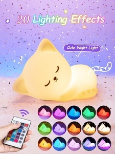 <span class=keywords><strong>Veilleuse</strong></span> LED en silicone pour bébé Kitty Baby, mini télécommande, pour la chambre de bébé, cadeau pour maman et enfants - Product Image 3