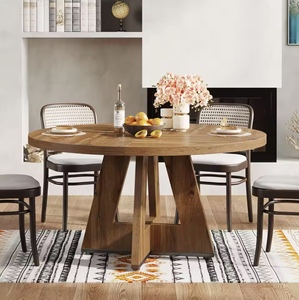 Mesa de Comedor Redonda Pequeña de 47 Pulgadas con Base de Pedestal de Madera Sólida, Mesa de Cocina para 4 Personas, Muebles para el Hogar, Fabricación al por Mayor, Personalizable - Product Image 5