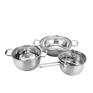 Juego de Ollas y Sartenes de <span class=keywords><strong>Cocina</strong></span> de Acero Inoxidable Moderno y Ecológico de Alta Calidad, 6 Piezas, Apto <span class=keywords><strong>para</strong></span> Horno y Lavavajillas, Venta al por Mayor - Product Image 2