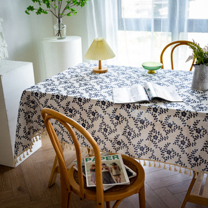 Edge Quaste Flower Fabric Tischdecke New Design Tischdecke Bedruckte kunden spezifische Tischdecke - Product Image 3