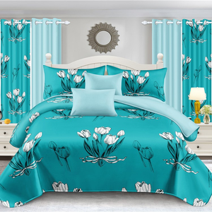 Parure <span class=keywords><strong>de</strong></span> <span class=keywords><strong>lit</strong></span> à motif floral style africain personnalisée kaki <span class=keywords><strong>pour</strong></span> <span class=keywords><strong>lit</strong></span> king/queen 6 pièces en polyester, ensemble <span class=keywords><strong>de</strong></span> couvre-<span class=keywords><strong>lit</strong></span> et rideaux <span class=keywords><strong>pour</strong></span> mariage - Product Image 5