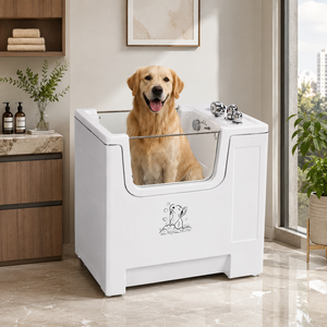 Baignoire de toilettage pour chien en acrylique <span class=keywords><strong>noir</strong></span> graphite mat, robuste, style industriel-chic, anti-traces d'eau - Product Image 1