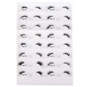 En popüler köşe yarım kısa kirpik vizon özel kirpik ambalaj yarım kirpik ile 3d Lashes