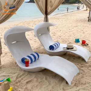 White Recliner Chair Beach Sun Lounger Chaise Lounge Poolside Lounge Chairs Set Sun <b>Pool</b> Fiberglass <b>Tanning</b> Chairs for Outside - Product Image 4