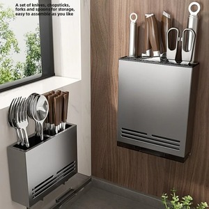 Soporte de pared para cuchillos de cocina al por mayor, organizador de utensilios domésticos con drenaje para palillos - Product Image 6