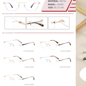 Popular Luxury High Quality Optical <strong>Glasses</strong> Rimless Metal <strong>Glasses</strong> for Women <strong>Reading</strong> <strong>Glasses</strong> <strong>Wholesale</strong> LE6499 - Product Image 2
