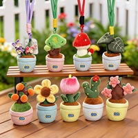 Porte-clés en peluche mignon sur le thème des plantes, porte-clés en peluche doux et moelleux, breloque de sac, pendentif pour enfants, cadeau, vente en gros