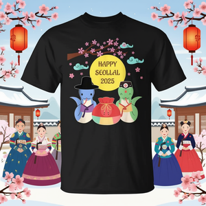 T-shirt Happy Seollal 2025 pour le Nouvel An lunaire coréen du Serpent - Product Image 3