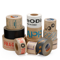 Ruban adhésif en papier kraft avec logo imprimé personnalisé, ruban adhésif en papier gommé écologique pour l'emballage