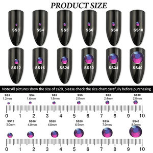 Qiao SS6-SS30 Glitters Violet Kristal Strass Strass Plat Nagel Diamant Edelsteen Losse Glitter Lijm Op Steentjes Voor Kleding - Product Image 4