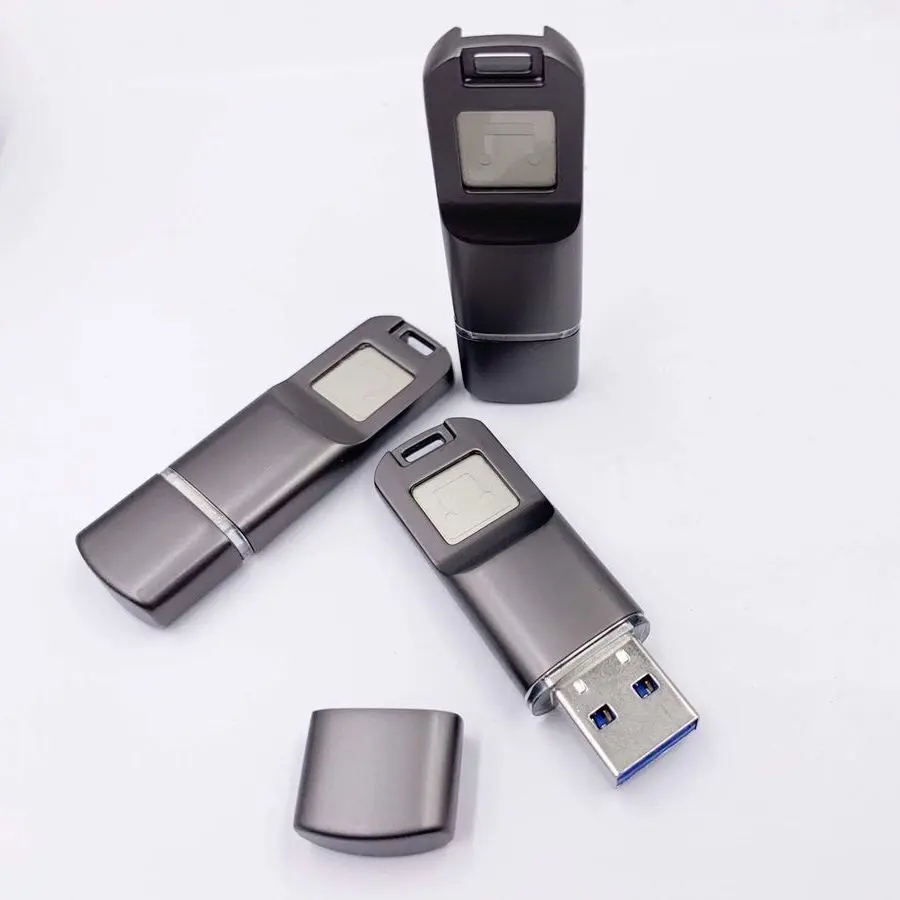 Metal Pendrive USB3.2 tip C telefon OTG kalem sürücüler katı hal USB bellek sürücüler parmak izi şifreleme 16GB 32GB 128GB 256GB OEM