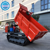 Mini-dumper sur chenilles de 3700 mm de long, 1 tonne, facile à utiliser, moteur diesel, idéal pour serres