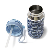 Bouteille d'eau de 12oz 16oz en acier inoxydable pour enfants Bouteilles d'eau de sport Logo personnalisé Couvercle de verrouillage de bouteille pour enfants à double paroi