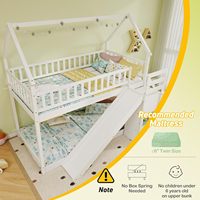 Lit superposé moderne pour chambre à coucher, double sur double, avec toboggan et escalier, étagères de rangement en bois massif pour enfants, adolescents, garçons et filles