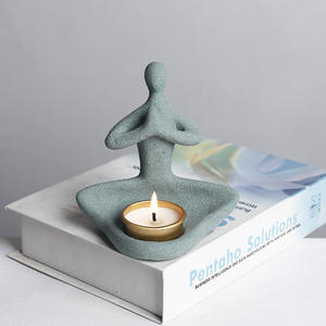 Portavelas de cerámica sencillo, estilo europeo vintage, decoración con velas aromáticas para el Día de San Valentín o bodas - Product Image 1