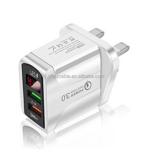 Dual <b>USB</b> Fast Charger with Digital Display Smart Travel Charger <b>Adapter</b> Compatible with US/EU/UK <b>Plugs</b> for Phones Tablets - Product Image 3