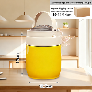 Eco-friendly 316 Stainless Steel <b>Insulated</b> Round <b>Lunchbox</b> 1-3L Leak-Proof Durable Food Grade Material Easy Clean - Product Image 4