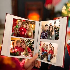 Joyeux Noël <span class=keywords><strong>Album</strong></span> Photo Contient 200 4x6 Photos Couverture En Cuir Rouge Feuille D'or En Relief Famille Mémoire Livre Pages Sans Acide - Product Image 6