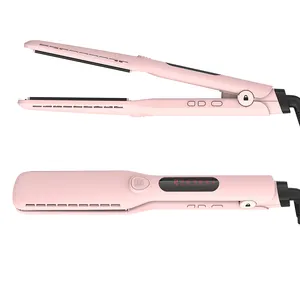 Piastra per capelli in titanio con ferro piatto personalizzato ULELAY a doppia tensione PTC riscaldamento 480F Salon professionale