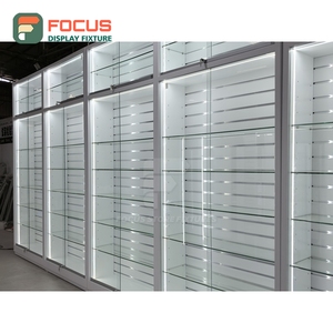 Vitrina Moderna para Extensiones de Cabello, con Panel de Vidrio, Cajones y Estantes con Cerradura, Mueble Exhibidor para Tienda de Pelucas - Product Image 3