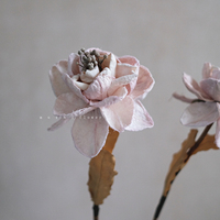 Bunga Peony Buatan Tangan Tekstur Kering Vintage, Batang Peony Palsu Wabi Sabi untuk Dekorasi Bunga Interior