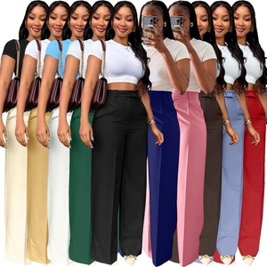2025 femmes pantalons à jambes larges robe <span class=keywords><strong>pantalon</strong></span> Bootcut <span class=keywords><strong>pantalon</strong></span> droit tenue d'affaires travail bureau vêtements pantalons formels - Product Image 2