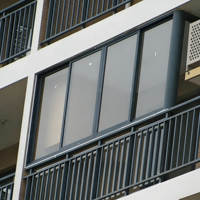 Ventanas Antihuracanes de Diseño Moderno Personalizadas, Resistentes a Impactos, de Aleación de Aluminio, Correderas Horizontales, con Doble Acristalamiento y Aislamiento Térmico Exterior