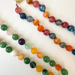 Kalung Choker manik-manik Semi berharga batu alam, multiwarna buatan tangan kalung mewah liontin batu ikan perhiasan tanpa noda - Product Image 6