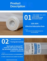Cartouche filtrante au charbon actif de coque de noix de coco CTO, élément filtrant à coque en PP de qualité alimentaire, taux d'adsorption élevé, remplacement