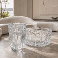 Table basse multifonctionnelle transparente comme du cristal, fontaine à toucher frais, design artistique, style luxe léger, mobilier de salon pour usage domestique