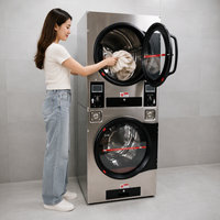 15KG Custom Voltage Coin/QR/Card Operated Washing Machine Multi-Payment Self-Service Washer Dryer for Overseas Laundry Project
