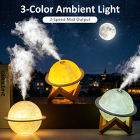 Humidificateur intelligent Mini Planet de 200 ml avec aromathérapie, LED à changement de couleur électrique, ultra-silencieux, portable pour la voiture et l'extérieur