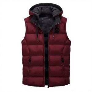 Gilet d'hiver matelassé à capuche sans manches de haute qualité et tendance avec fermeture éclair pour homme - Product Image 2