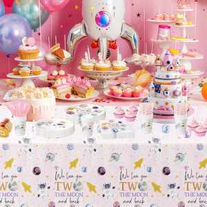 Modern 100-Piece Outer Space-Themed Dinnerware Set Includes <b>Table</b> Covers and Banner-for 24 Guests Hot Selling Party Supplies - Product Image 5