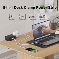 Pince de bureau multi-prises PD 20W charge rapide multiprise 4 ports USB prises de montage de bord de bureau