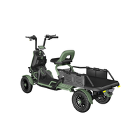 Scooter à 4 roues à double usage passager et cargo S20-19, scooter électrique à batterie lithium pour les déplacements quotidiens sur de courtes distances