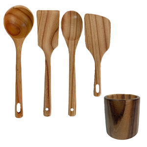 Wooden Spatula Set 6 Pieces Hand Wash Only Utensils Kitchen Cooking Tools - Product Image 5