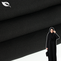 Tissu Abaya Coréen Noir Georgette Mousseline Noir 100% Polyester Tissu Nida Tissu pour Robe Femme