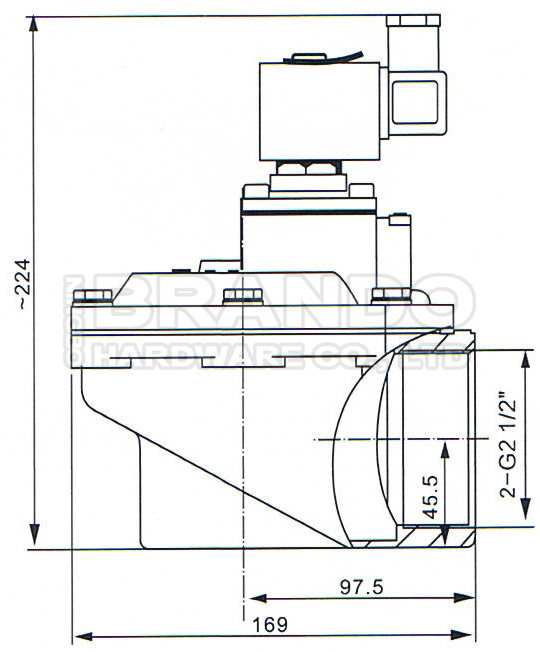SCG353A051 2.5'' Threaded Right Angle 353 Series Solenoid Pulse Jet Valve