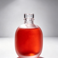 Vente en gros de bouteilles en verre ovales givrées de 300 ml pour jus, thé et boissons