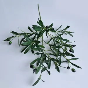 Green Leaf Artificial Olive Branch For Floral Arrangement Home Wedding Decoration